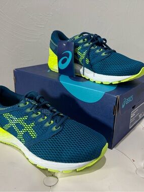 ASICS RoadHawk FF 2 Men's Running Shoes Deep Aqua Flash Yellow US Size 10